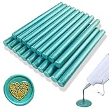 Wachs-Siegel-Stick, Ioggtser 20 PCS Mini Klebepistole Wachs-Siegel-Stick für Wachs-Siegel-Stempel, Siegel-Wachs-Sticks für Hochzeit Einladungen, Karten, Umschläge (Duck Green)
