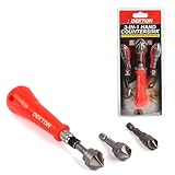 Dekton 3-teiliges Handsenker-Set, 3-in-1-Design, komplett mit Griff, Kegelsenkwinkel 45 Grad, Verwendung in einer Handbohrmaschine oder Bohrmaschine, ideal für Holz, Metall und PVC, von Hand bevorzugt