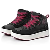 RIDEIRON Motorradschuhe Herren Damen Motorradstiefel, rutschfeste, verstärkte verdickte Sohle, wasserdicht atmungsaktiv modisch bequem mit seitlichen Reißverschlüssen und Knöchelstütze Rosa 39