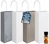 Luftbefeuchter für Heizung Set inkl. Haken - Keramik 220ml Wasserverdunster - moderne Farben - Wasserverdunster verdampfer verdunster Luftreiniger - mit Struktur - 4 Stück