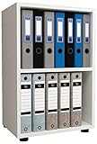 VCM Holzregal stehend | platzsparender Aktenschrank | Maße ca. H. 74 x B. 49 x T. 32 cm | Elegantes Regal | Büroregal – Ulas 2f Weiß