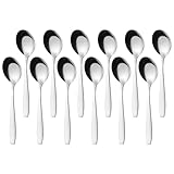 GRÄWE Kaffeelöffel, 12 Stück, Teelöffel, Edelstahl, moderner Dessertlöffel, Zuckerlöffel, 12er Set kleine Löffel, hochglanzpoliert, spülmaschinengeeignet, Serie Königstein