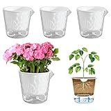 Rodison 4 Stück Selbstbewässerungstopf - 18cm Kunststoff Blumentopf Selbstbewässernd mit Selbstbewässerung und Kristalliner Eisoptik, Kräutertopf für Innen-/Außenpflanzen, Kräuter, Sukkulenten