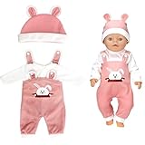 Kleidung Outfits für Baby Puppen,Kleidung Puppenkleidung 35-43 cm,Baby Puppensachen puppenzubehör mit Hut Langarm Hose Geschenk für Kinder Mädchen Jungen(Puppen Nicht Enthalten)
