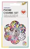 folia 32029 - Phone Charms Set RAINBOW SMILE, Perlen Set mit Aufbewahrungsbox, 349-teilig mit Mini-Disc Perlen, Smiley-Perlen, Anhänger uvm.