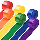 60m Regenbogen Schleifenband, 50mm Satinband, Geschenkband Breit, Große Stoffband, Ribbon, Geschenkbänder, Satinbänder, Dekoband für Geschenke Verpackung, Kunsthandwerk, DIY, Nähen, Hochzeit