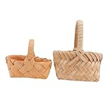 FUTUREORYY 2 Stück Mini Dekorativer Blumenkorb Handgefertigt Geflochtene Miniatur Körbchen Für Hochzeitsdeko Fotorequisiten Und Aufbewahrung Zuhause Tischdekoration Khaki