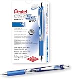 Pentel, EnerGel XM BL77, einschiebbarer flüssiger Gelschreiber, 0,7 mm, 54 % recycelt, 12 Stück blau