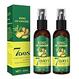 Ingwer-Anti-Haarausfall-7-Tage-Öl, 2er-Pack Ingwer-Haarspray Für Volleres Haar, Keimserum-Essenzöl, Haarreparatur- Und Stärkungsspray Für Spliss Und Trockene Kopfhaut
