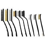 9 Stück Drahtbürste Set - Messing und Stahlbürste Klein mit Kupferbürste - Messingdrahtbürste für Reinigung