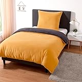 heimtexland Teddy Flanell Wende Bettwäsche Set I Winter Bettbezug I kuschelig weich und warm I Kopfkissen 80x80 I Bettdecke 135x200 I Cashmere Touch Geschenkidee Weihnachten Typ751 Curry