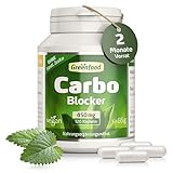 Carbo Blocker, hochdosiert, 450mg - 120 Kapseln, vegan. White Kidney Extrakt (10:1), hoch konzentriert - reich an natürlichem Phaseolin. OHNE künstliche Zusätze - laborgeprüft. Von Greenfood.