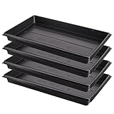 Pullmer Gewächshaus-Wanne 52,5x31,5x5 cm, 4 Stück, Pflanzschale Kunststoff, Transportschale, Anzuchtschalen ohne Bodenlöcher - Ideal für Pflanzen, Anzuchten, Garten