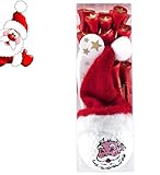 Golfgeschenk / Weihnachtsgeschenk: Golfball SANTA / NIKOLAUS mit Weihnachtsmütze und Weihnachtstees im Christmas-Design