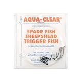 Aqua-Clear, Spade Fish Snelled Hooks, 1/0 Ultrapoint Black Hook, 30lb / 13.6 kg Triple Fish Fluorocarbon 36 in / 91.4 cm, 3 Stück