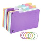 Ipetboom 300 Blatt Liniert Vorgelochte Karteikarten mit Farbigen Tabs und Stabilen Metallringen Beschreibbar für Lernen Notizen Vokabeln und Projektplanung für Schule Büro Zufällige Farbe