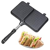Sandwich Maker Press, Fire Sandwich Maker | Doppelwandiger Camping-Sandwich-Toaster mit | Brottoaster, Antihaft- , Ofengrillpfanne, Grill-Presse