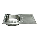 Edelstahl Küchen Einbauspüle Alfa1 Rechteck mit Ablage Spülbecken Küchenspüle rechteckig