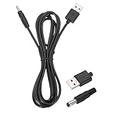 QUARKZMAN USB auf DC-Stromkabel 3A 5V DC-Stromkabel 3,5 mm x 1,35 mm Stecker Ladekabel Adapter für Lüfter Kamera Telefon Tablet-Geräte (6,6ft/2m, Schwarz)