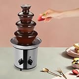 4-stufiger Schokoladenbrunnen, 170W Edelstahl Schokobrunnen 1.8L Schokoladenfondue-Set für Party, Hochzeit und Geburtstag