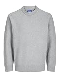 JACK&JONES Herren JORSOFT Knit Crew Neck Strickpullover, Light Grey Melange, Large