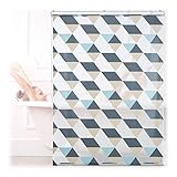 Relaxdays Shower Roller Blind Duschrollo, 120x240 cm, Dreieck Muster, Seilzug, Flexible Montage, Duschvorhang für Badewanne & Fenster, bunt