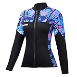 Owntop Neoprenanzug Jacke | Neoprenanzug Top Frauen | Ultra-Stretch 2mm Neopren | Flexibilität & Komfort | Langarm | YKK Frontreißverschluss | Surfen Tauchen | Damen Violett S