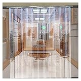 QHLTY Gefrierschrank-PVC-Streifenvorhang, Durchsichtige Vertikale Jalousielamellen, Vinyl-Kunststoffplatte für Geschäfte, Industrie, Garagen, Terrassen, Lagerhäuser(135x280cm)