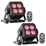 Rtktoup 2PCS RGBW LED Par Scheinwerfer, 40W LED Bühnenlicht DMX 4/8CH mit Fernbedienung Par Strahler, Discolicht Partylicht für DJ Bühne Bar Party Hochzeit Haloween Weihnachten