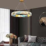 Turtipon Moderne Kristall Kronleuchter, Wohnzimmer Licht, Emaille kreative personalisierte Kronleuchter, hängende Draht Edelstahl dekorative Licht, passend für Wohnzimmer, Esszimmer, Schlafzimmer(80*3