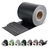 Sekey Sichtschutzstreifen für doppelstabmatten Blickdicht - 19 cm x 50 m - Doppelstabmattenzaun Sichtschutz - 26 Befestigungsclips, Anti-UV Wetterfest und Anti-Fading Windschutz, Anthrazit