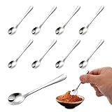 8 Stück Espressolöffel Mini,Tiny 7,5CM Kleine Löffel,Cute Edelstahl Mini Löffel,Scoop Löffel,Fun Little Scoops,für Gewürze Salz Honig Teelöffel Espressolöffel