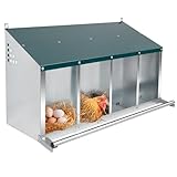 JonesHouseDeco Hühner Legebox, 4 Löcher Metall Hühnereier Legeboxen für Hühnerstall, Aufhängbar, Robustheit-B811A01