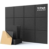 Quadratische 12 Stück Akustikplatten Selbstklebend, Schallabsorber Schallschutz Wand Hoher Dichte Schallschutzplatten, Akustikpanel Schalldämmung Akustikplatte, 30x30x0.9cm