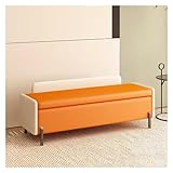 Moderne Sitzbank aus PU-Leder mit Stauraum, stilvoller gepolsterter Sitz mit reichlich Stauraum, 120 cm lang, perfekt für Eingangsbereich oder Wohnzimmer, lebendige Farben