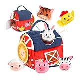 Sensorisches Spielzeug für Babys | frühes Lernen und Feinmotorik | Set mit Bauernhoftieren aus weichem Plüsch, für und Mädchen, Weihnachten, Ostern, Geburtstag, Vorschule, Haus