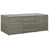 Yolola Garten Aufbewahrungsbox Outdoor Aufbewahrungsbox Extra Groß Garten Aufbewahrungsbox Poly Rattan 180x90x75cm Grau