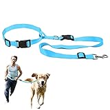 GALPADA Taille Hundeleine Jogging zubehör joggen zubehör Hundeleine für Jogging hundetraining hundegürtel Hundekabel fliehen Hände Hund Taillenhundeleine zum Laufen Taillenhundeläufer Blue