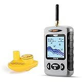 LUCKY Drahtloser Fischfinder Sonarsensor Tragbarer Sonar Fischfinder LCD Display Tiefenmesser zum Angeln Eisfischen Kajakfischen