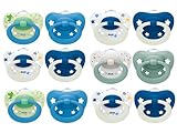 1. NUK Signature Schnuller Set Blau – Größe 1–3 (0–36 Monate) – 3x 4er Set – Silikon-Schnuller für Babys von 0–36 Monaten – Kiefergerecht & BPA-frei