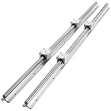 VEVOR Linearführung Linearschiene 2 Stk. SBR20-800mm Kohlenstoffstahl Aluminium Führungsschiene mit 4 Stk. SBR20UU-Gleitblöcke Linearlager Lagerblock CNC Teile für 3D Drucker Fräs-/Drehmaschine