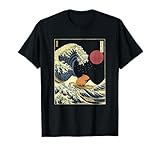 Capybara Japanisches Kanagawa Wave Lustiges Surftier T-Shirt