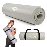 Fizyo Yoga, Gymnastik-Pilates Matte, Rutschfester NBR-Schaum, Synthetik Kautschuk, Training, Fitness, Sport, Training, Entspannung, Haltbar (Grau, 190x80x1.5cm)