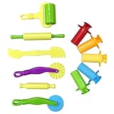 CLISPEED 11 Stück Teiliges Plastikine Knetset für Bunte Knetmasse Formen mit Verschiedenen Ausstechern Kreatives DIY Modellierwerkzeug für Fantasievolles und Lernspaß