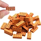 VARKAGE 60 Stück Mini Ziegelsteine, Mini Ziegel Rote, Miniatur Ziegelsteine Backsteine, Modellbau Steine,Mini Modellziegel Brick für DIY Puppenhaus Fairy Garten Dekoration, Wichtelbaustelle