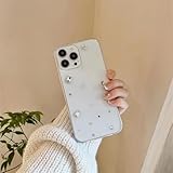 QGGNMGT Farbige Diamanten Transparente Handyhülle für iPhone 15 14 13 12 11 Pro Max X XS Max XR Glänzende Epoxid-weiche stoßfeste Rückseite,A,Für iPhone 14ProMax