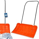 KOTARBAU® Schneeschieber mit Rädern Schneeschaufel 80 cm Schneewanne mit Alu-Profilkante Schneeschippe mit Metallgriff ECO Orange Schneeräumer