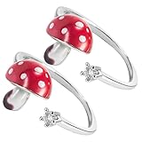SAFIGLE 2 Stück Ring Mit Pilzen Ringe Für Mädchen Mädchen Ringe Offener Pilzring Einzigartiger Ring Pilzzubehör Ästhetischer Schmuck Für Teenager-mädchen Punk Knöchelring Pilze Legierung