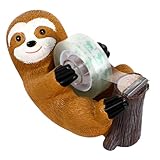 VILLFUL Kleiner Cartoon Klebebandspender mit Faultier Design Praktischer Tischabroller Robuster Schreibtischhalter für Büro und Zuhause Handlicher Tape Cutter für Schnelles Abtrennen