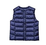 IWENZHKPA Weste Thermoweste Westen Daunenweste Steppweste Ärmellose Jacken Weste Winter Weste Ärmellose(Blue,S)